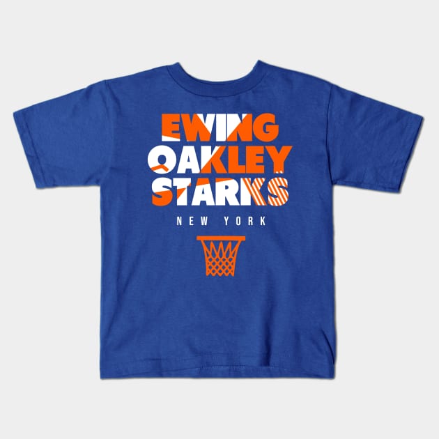 New York Throwback Basketball Kids T-Shirt by funandgames